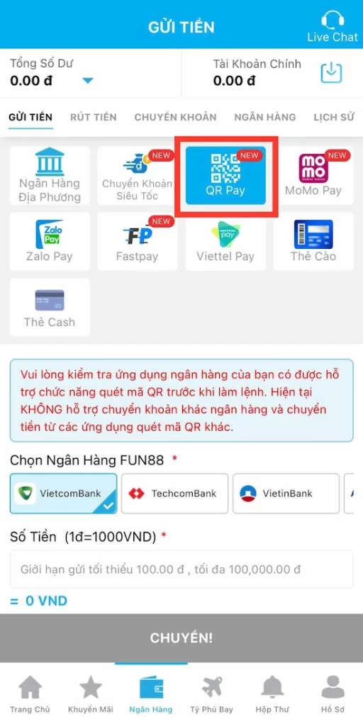 Nạp Tiền QR Pay