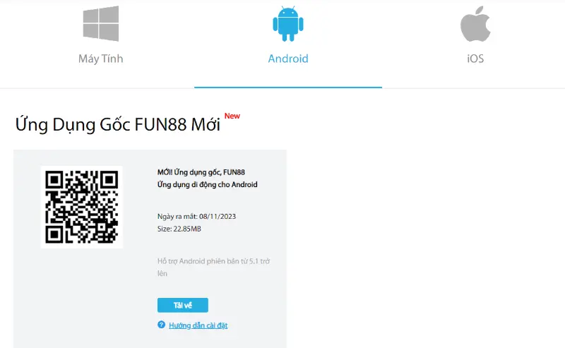Tải FUN88 cho Mobile hệ điều hành Android
